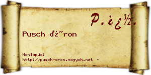 Pusch Áron névjegykártya