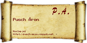 Pusch Áron névjegykártya